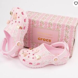 Women’s size 9 LoveShackFancy x crocs pink milk classic clogs